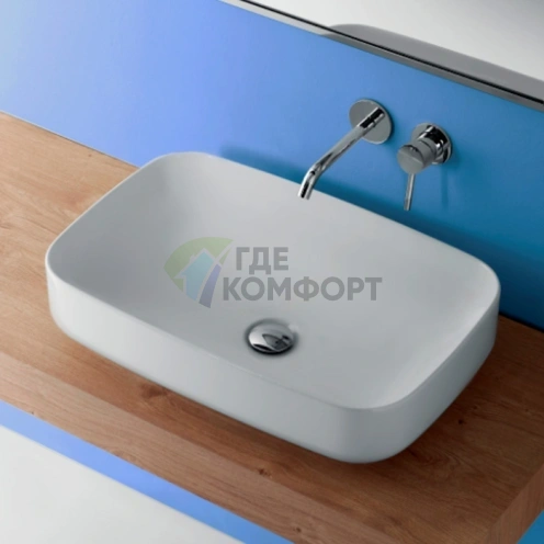 Раковина накладная Kerasan Tribeca 60x38 см белая матовая без отверстия под смеситель (514130) - фото 1