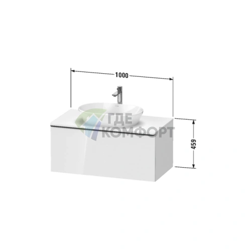 Подвесная тумбочка Duravit D-Neo, 459x1000x550 мм, 1 ящик, белый высокоглянцевый (DE494802222) - фото 2