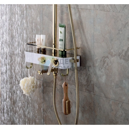 Душевая стойка Lemark Mista LM6462WG с верхним душем - фото 5