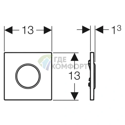Бесконтактный привод смыва Geberit HyTronic Mambo 116.023.FW.1 для писсуара (сетевое питание) фото 3