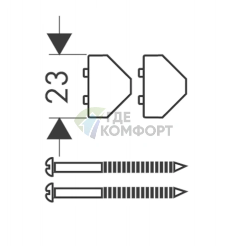 Угловой монтажный набор AX Uno хром (28693000) - фото 2