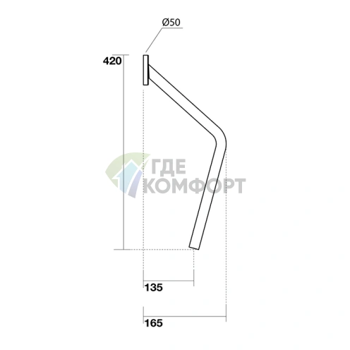 Излив настенный для писсуара Kerasan Artwork Groove, сатинированная нержавеющая сталь (756298) - фото 2