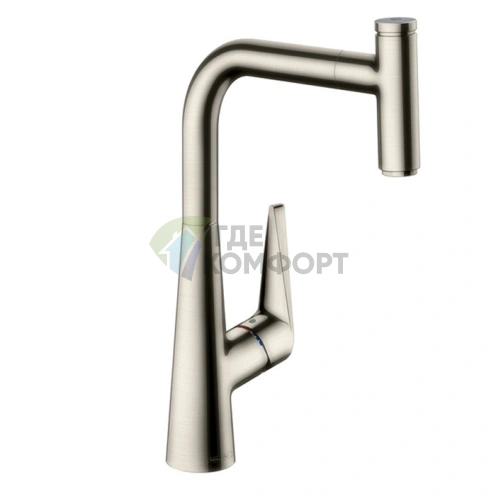 Смеситель для кухни Hansgrohe Talis Select M51 с выдвижным душем и поворотным изливом (72822800) - фото 1