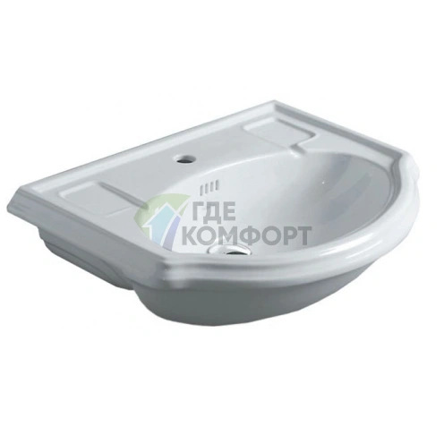 Полувстроенная раковина SIMAS Arcade 67x49 см белая с отверстием под смеситель - фото 1