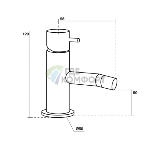 Смеситель для биде Kerasan Nolita черный матовый (922931 Nero matt) - фото 2