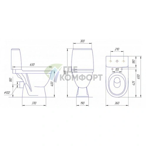 Компакт-унитаз Rosa Премьер: эргономичный дизайн в белом цвете - фото 1