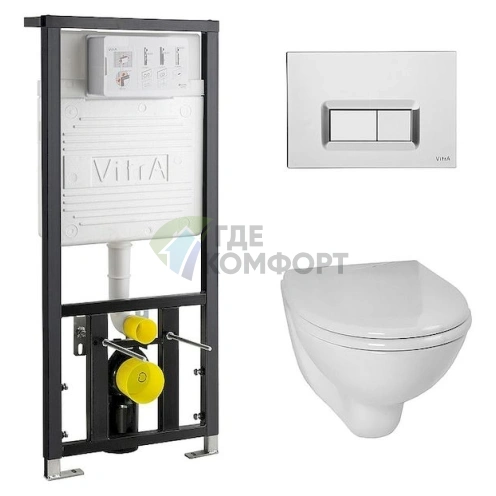 Комплект смывного механизма VitrA Arkitekt 9005B003-7211 с хромированной кнопкой - фото 1