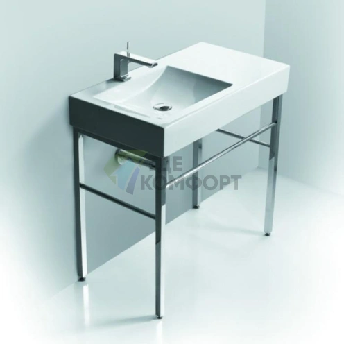 Консольная раковина Simas Frozen 90x50 см белая с отверстием ручной работы - фото 1