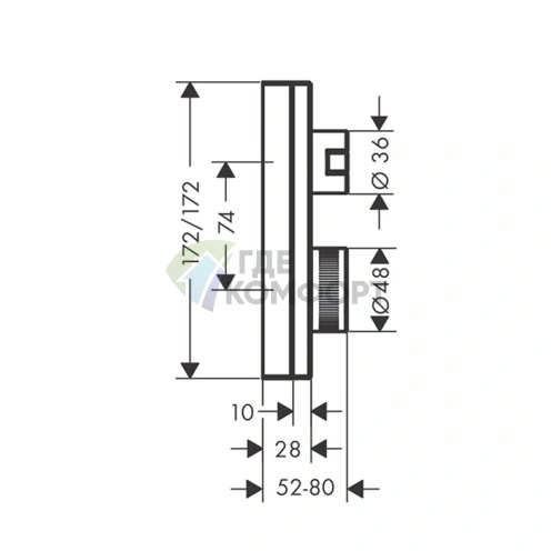 Термостат для душа AX Edge с алмазной огранкой и запорным вентилем (46751330) - фото 2