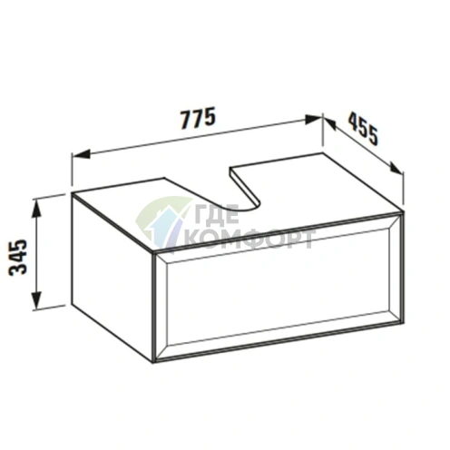 Подвесная тумба Laufen New Classic с ящиком, 780x450x350 мм, белая глянцевая (4.0601.3.085.631.1) - фото 2