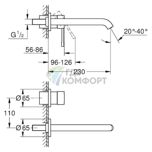 Стильный смеситель Grohe Essence New 19967001 для умывальника - фото 4