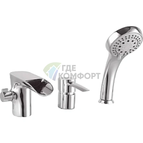 Смеситель Lemark Atlantiss LM3245C двухрежимный для установки на борт ванны - фото 1