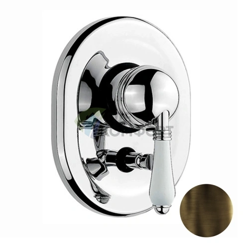 Смеситель для душа Nicolazzi P.m. Blanc встраиваемый с переключением на 2 источника, тёмная бронза (3460DB76) - фото 1