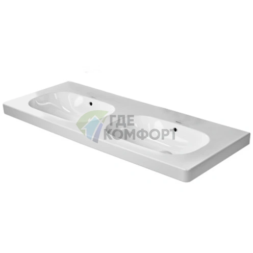 Раковина Duravit D-Code двойная встраиваемая 1200x490 мм, белая (3481200602) - фото 1