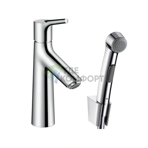 Смеситель для раковины Hansgrohe Talis S с душем-биде и донным клапаном PushOpen (хром) (72290000) - фото 1