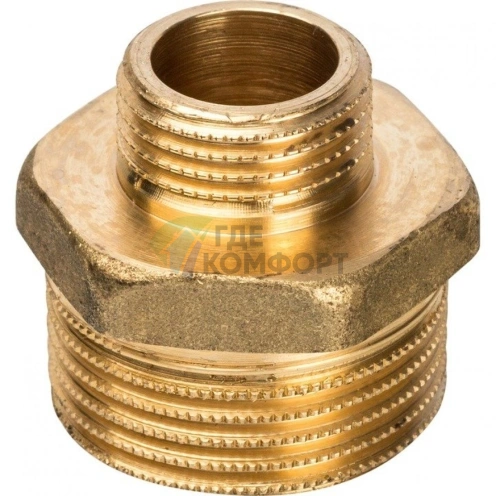 Ниппель STOUT НН переходной 1 х 1/2 латунный - фото 2