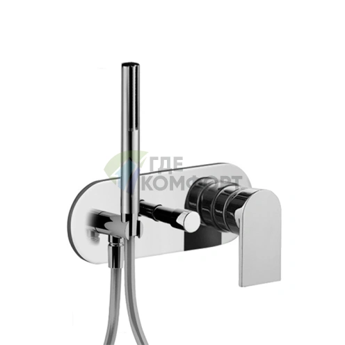 Смеситель для душа Fantini Mare встраиваемый на 2 выхода с ручным душем хром (51 02 E184B) - фото 1