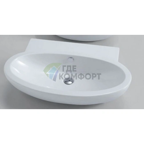 Подвесная раковина AZZURRA COMODA 80×50 см, белая, с отверстием под смеситель - фото 2