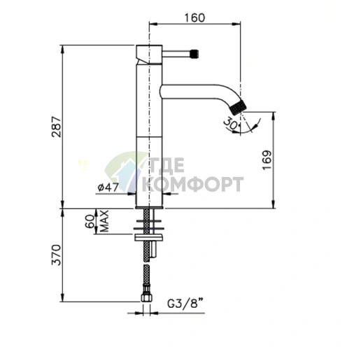 Смеситель для раковины Nicolazz Olympus высокий однорычажный, хром (3772CR) - фото 2