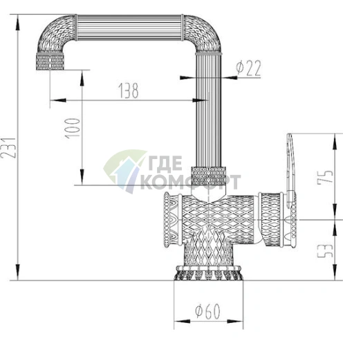 Смеситель Zorg Antic A 419 U SL для раковины с антивандальным покрытием - фото 2