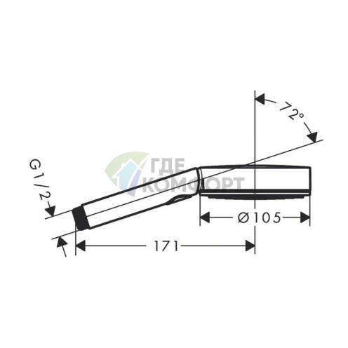 Ручной душ Hansgrohe Pulsify 105 3jet Activation, матовый черный (24100670) - фото 2