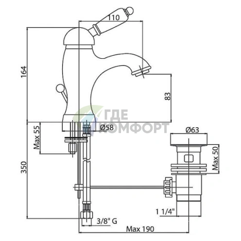 Смеситель для раковины Cezares Elite ELITE-LSM1-02-Nc никель хром - фото 2