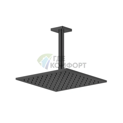 Потолочная душевая головка GESSI Rilievo 250x250 мм, цвет Nero XL (1/2) (59155#299) - фото 1