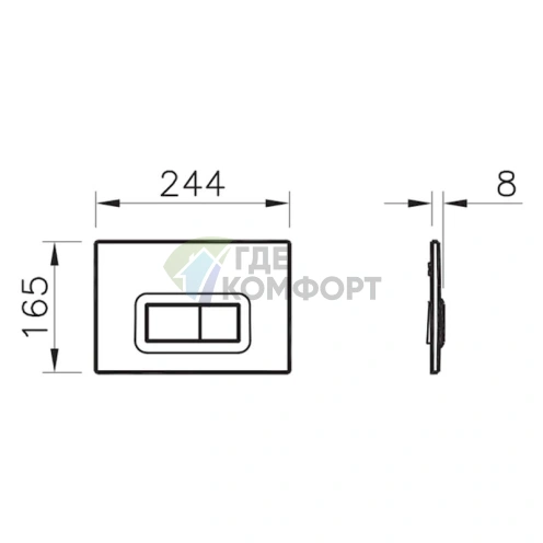 Комплект для унитаза VitrA Form 300 с хромированной нажимной кнопкой 9812B003-7203 - фото 7
