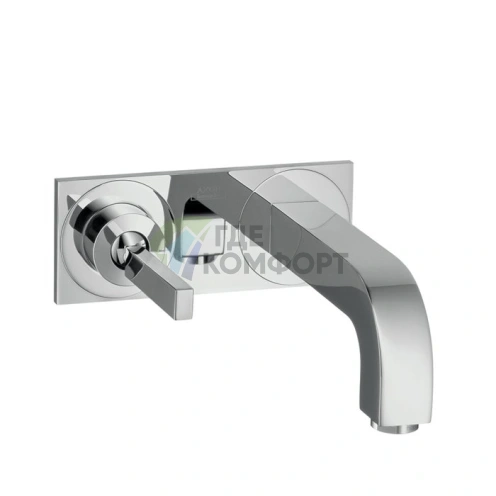 Встраиваемый смеситель AX Citterio для раковины с панелью и донным клапаном, хром (39112000) - фото 1