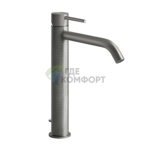 Смеситель для раковины GESSI 316 высокий с донным клапаном, цвет steel brushed (54403#239) - фото 1