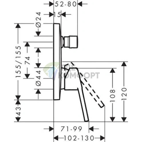 Смеситель Hansgrohe Logis Loop для ванны с душем: стильный дизайн и комфорт - фото 2