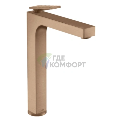 Смеситель для раковины AX Citterio 280 с термостатом и защитой от замерзания в цвете шлифованное красное золото (39151310) - фото 1