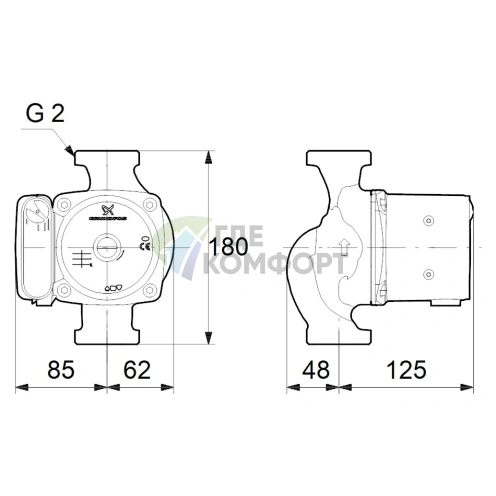 Циркуляционный насос Grundfos UPS 32-80 N 180 - фото 3