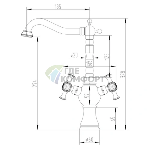 Смеситель для кухни Zorg Antic A 7004K-BR с отделкой под бронзу - фото 3