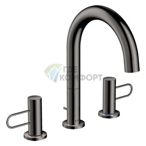 Смеситель для раковины AX Uno 200 мм полированный черный хром (38054330) - фото 1