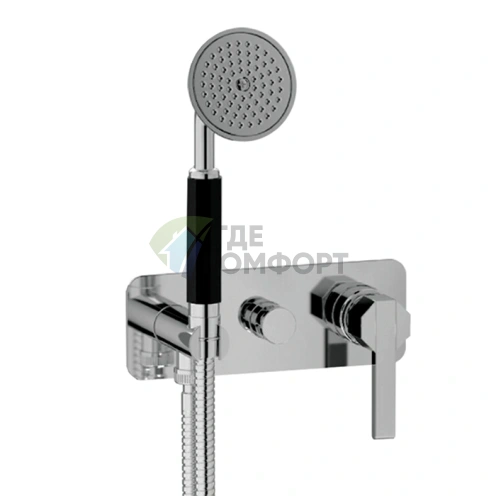 Смеситель для душа SIMAS EIFFEL встраиваемый однорычажный с дивертором и душевой лейкой, хром (EISDI cr) - фото 1