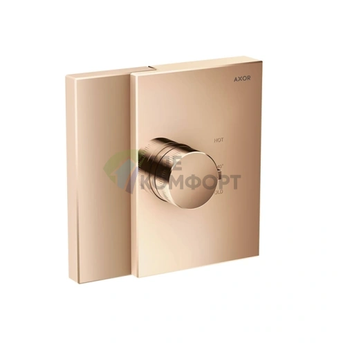 Термостатический смеситель для душа AX Edge Highflow (встраиваемый, 1 источник, полированное красное золото) (46740300) - фото 1