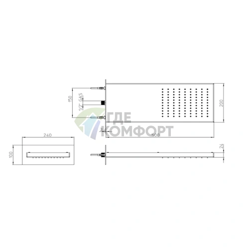 BOSSINI Душевая панель MANHATTAN в стильном черном матовом исполнении (I00575.073) - фото 2
