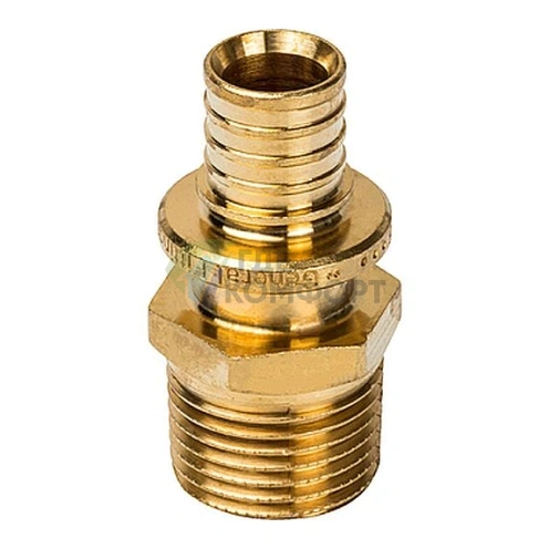 Переходник для труб из сшитого полиэтилена STOUT с наружной резьбой НР 16 x R 1/2 аксиальный - фото 2