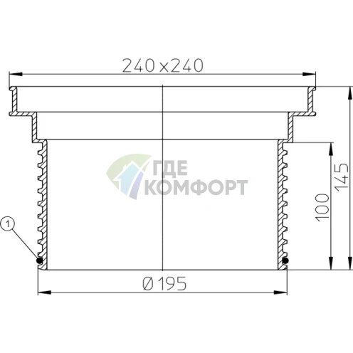 Надставной элемент HL608 с подрамником из полипропилена 240x240 - фото 2