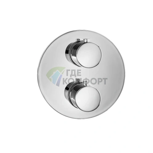 Almar ROUND CORE: внешний блок термостата на 2 контура в хромированном корпусе (E176832.CR) - фото 1