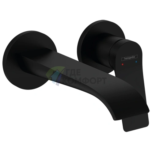 Настенный смеситель для раковины HG Vivenis 195 ХР, черный матовый (75050670) - фото 1