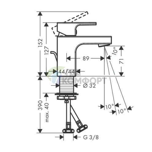 Смеситель для раковины Hansgrohe Vernis Shape 70, хром (71566000) - фото 2