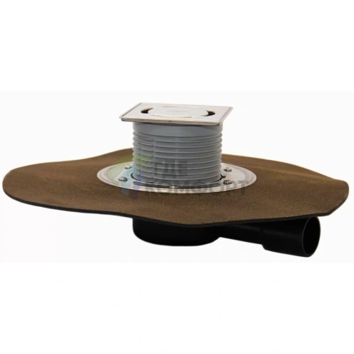 Трап HL90HPr-3000 с решеткой 115x115 мм-с сифоном Primus-полимербутным полотном и горизонтальным выпуском DN40/50 - фото 1