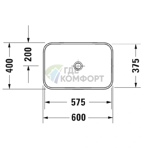 Раковина Duravit Happy D2 Plus 600x400 мм без перелива с выпуском и керамической крышкой WonderGliss цвет Anthracite matt (23596013001) - фото 2