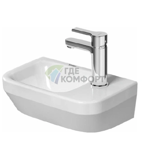 Умывальник Duravit DuraStyle 360x220 мм белый с креплением и отверстием для смесителя справа (713360000) - фото 3