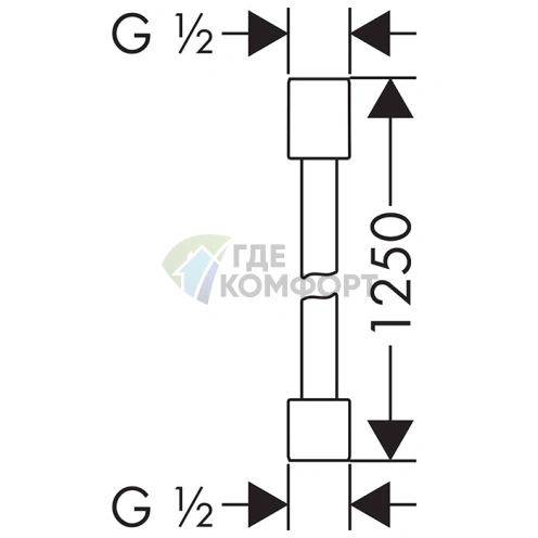 Стильный матовый черный шланг AX Starck 1250 мм (28282670) - фото 2