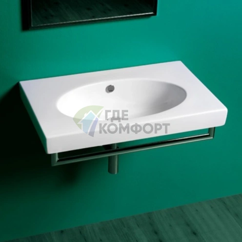 Подвесная раковина Simas Lft Spazio 80x49.5 см белая с отверстием под смеситель - фото 1