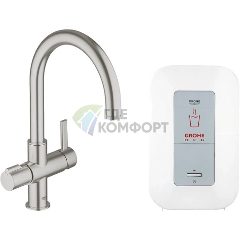 Смеситель Grohe Red Duo с мгновенным водонагревателем для кухни - фото 1