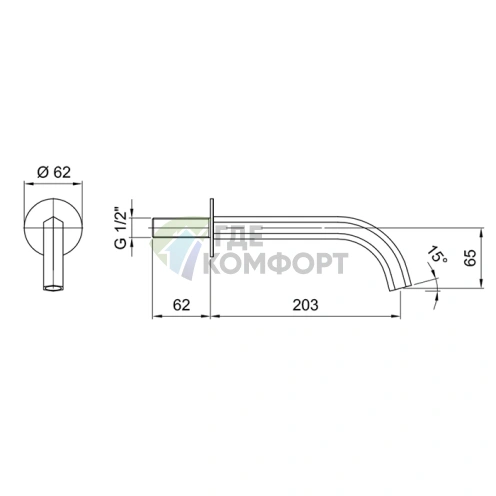 Смеситель для раковины FANTINI VENEZIA настенный, 200 мм, матовый медь PVD (29 P9 8320) - фото 2